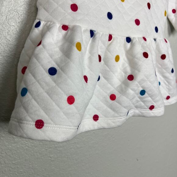 Baby Gap NWT 3-6 months Quilted Dot Dress Bloomers Long Sleeves Rainbow Dots‎ - Picture 4 of 11